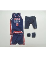Custom 1/6 Scale Michael Jordan Blue Dream Team Jersey Suit For Enterbay Body